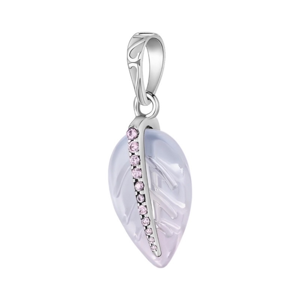 Linx Pastel and Zircon Feather Dangle Charm